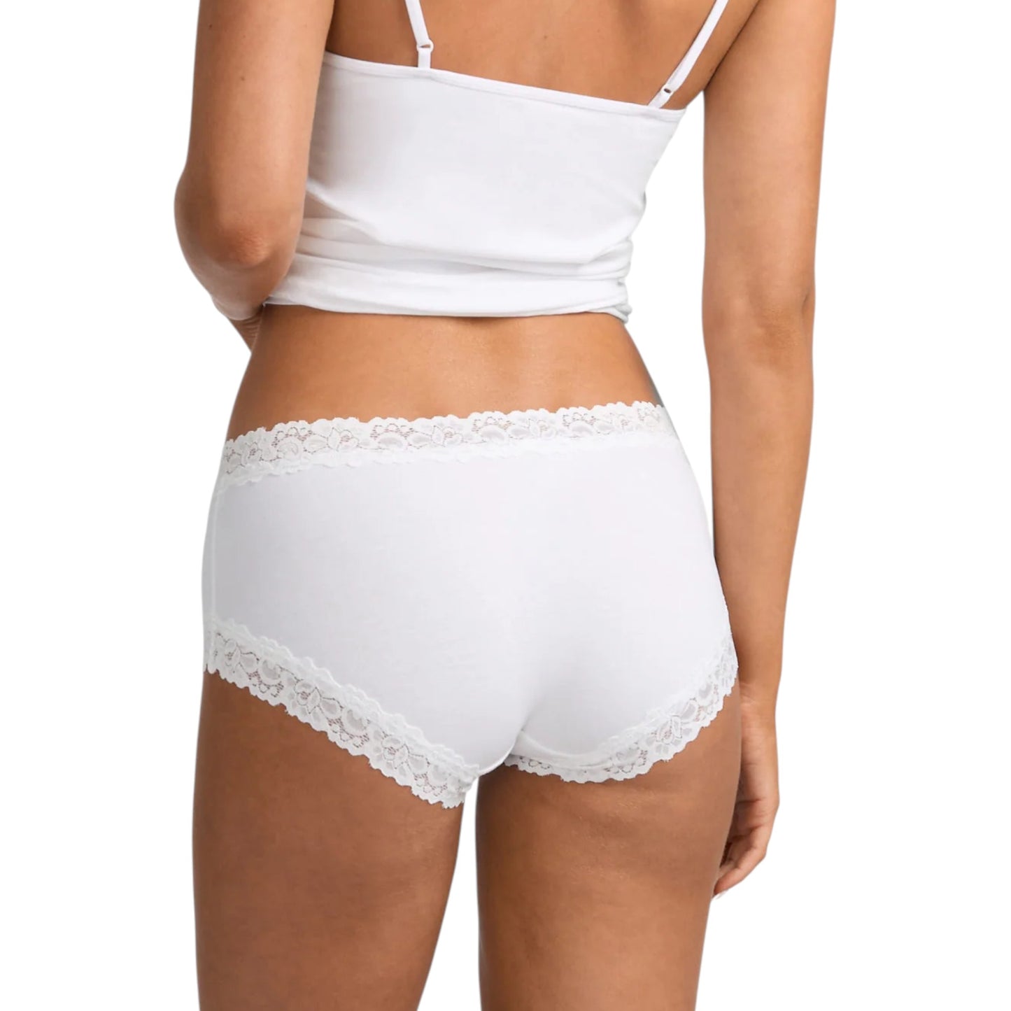 Womens Jockey Classic Parisienne Cotton Boyleg White Underwear