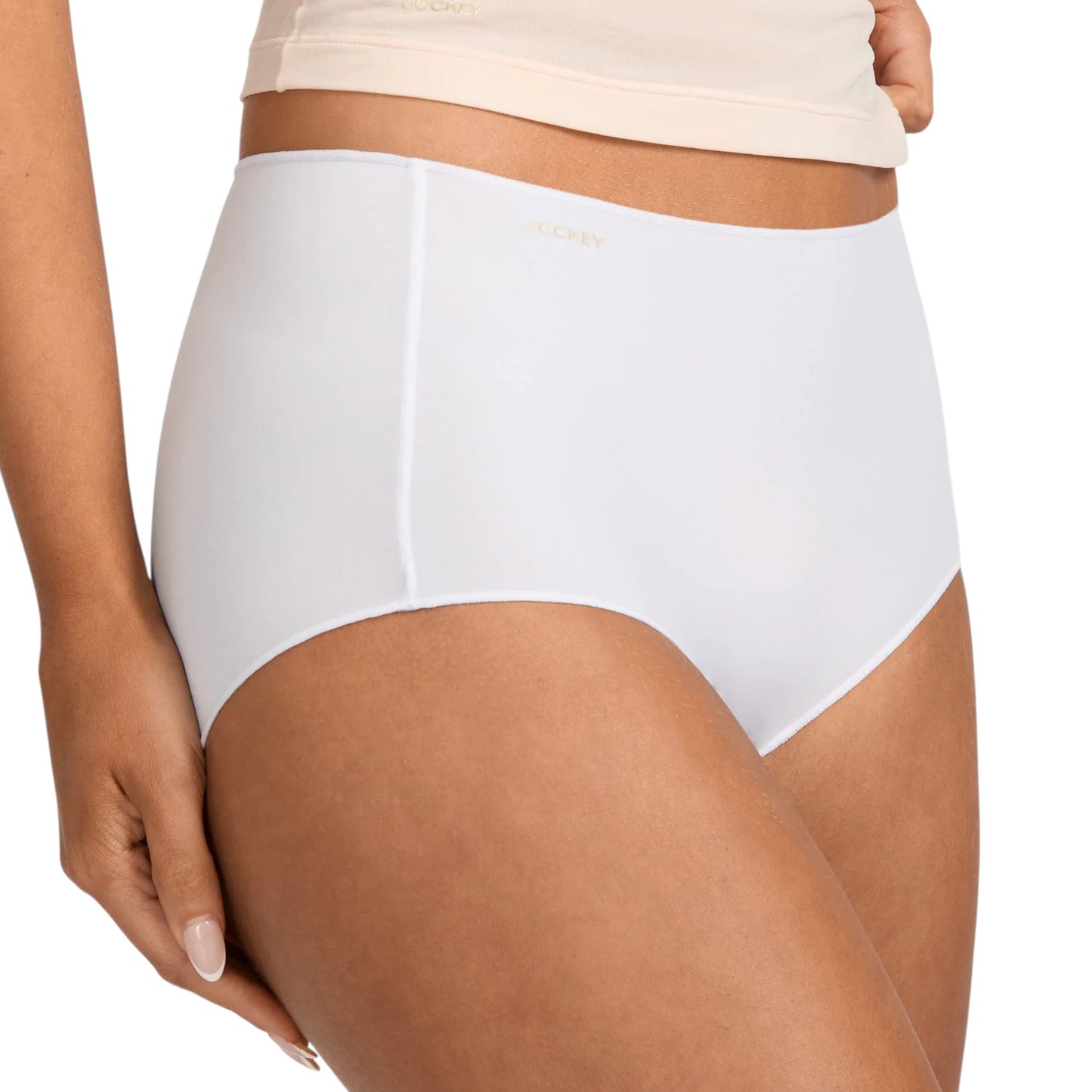 Womens Jockey No Panty Line Promise Smooth Full Brief White Underwear