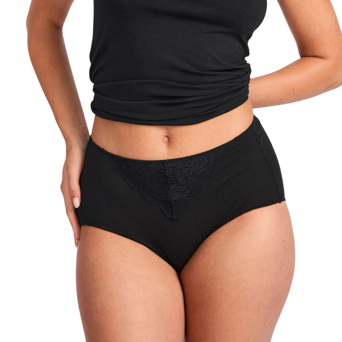 Womens Jockey No Ride Up Cotton Full Brief Black Underwear