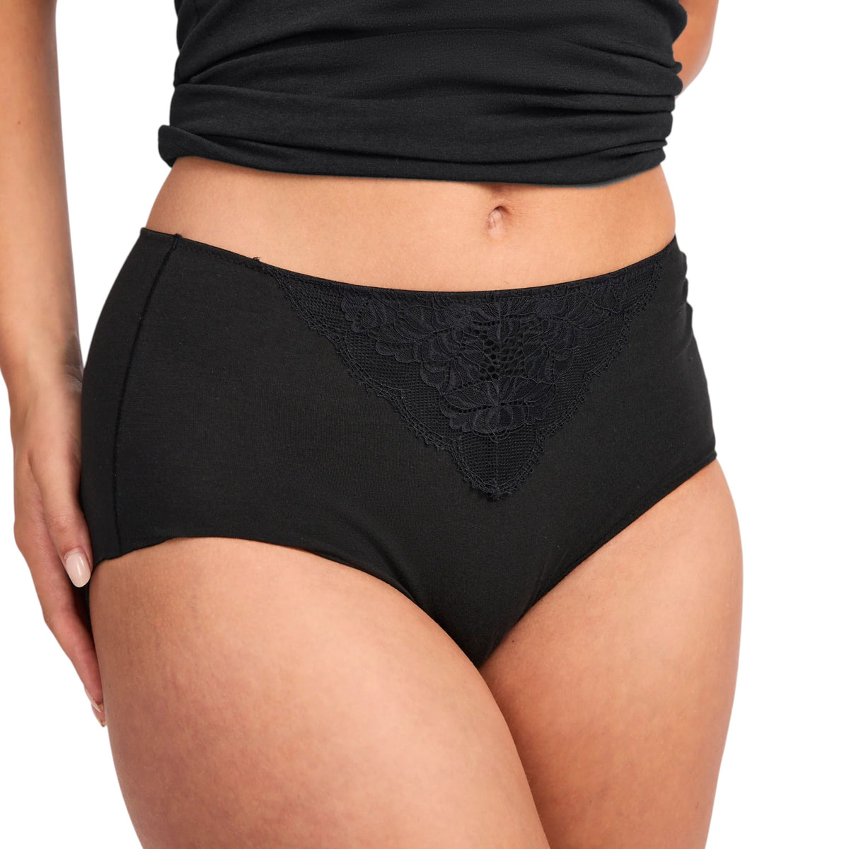 Womens Jockey No Ride Up Cotton Full Brief Black Underwear