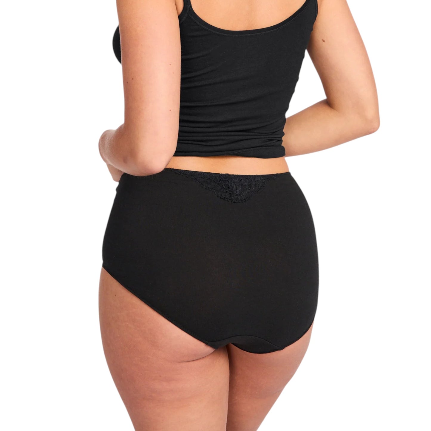 Womens Jockey No Ride Up Cotton Full Brief Black Underwear