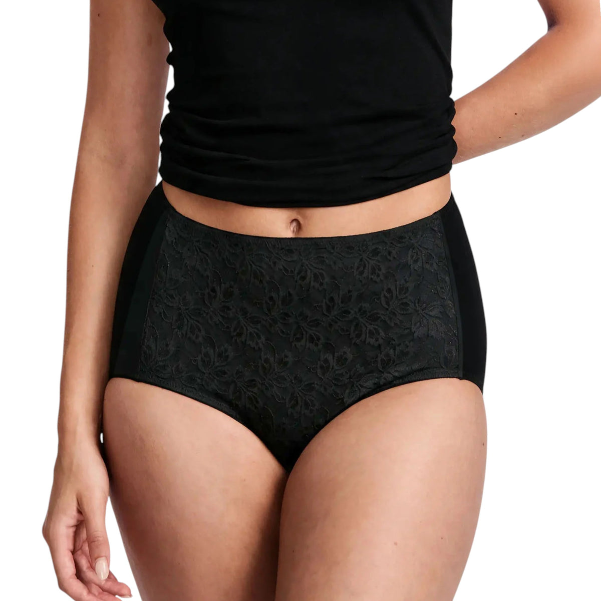 Womens Jockey No Ride Up Smooth Full Brief Black Underwear