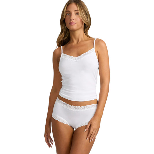 Womens Jockey Parisienne Cotton Boyleg Briefs Underwear White