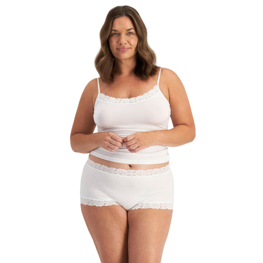 Womens Jockey Parisienne Cotton Full Briefs Underwear White