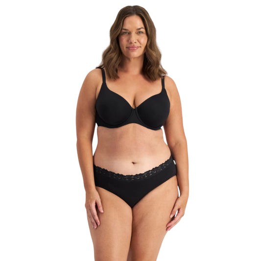 Womens Jockey Parisienne Light Leak-Proof Bikini Underwear Black