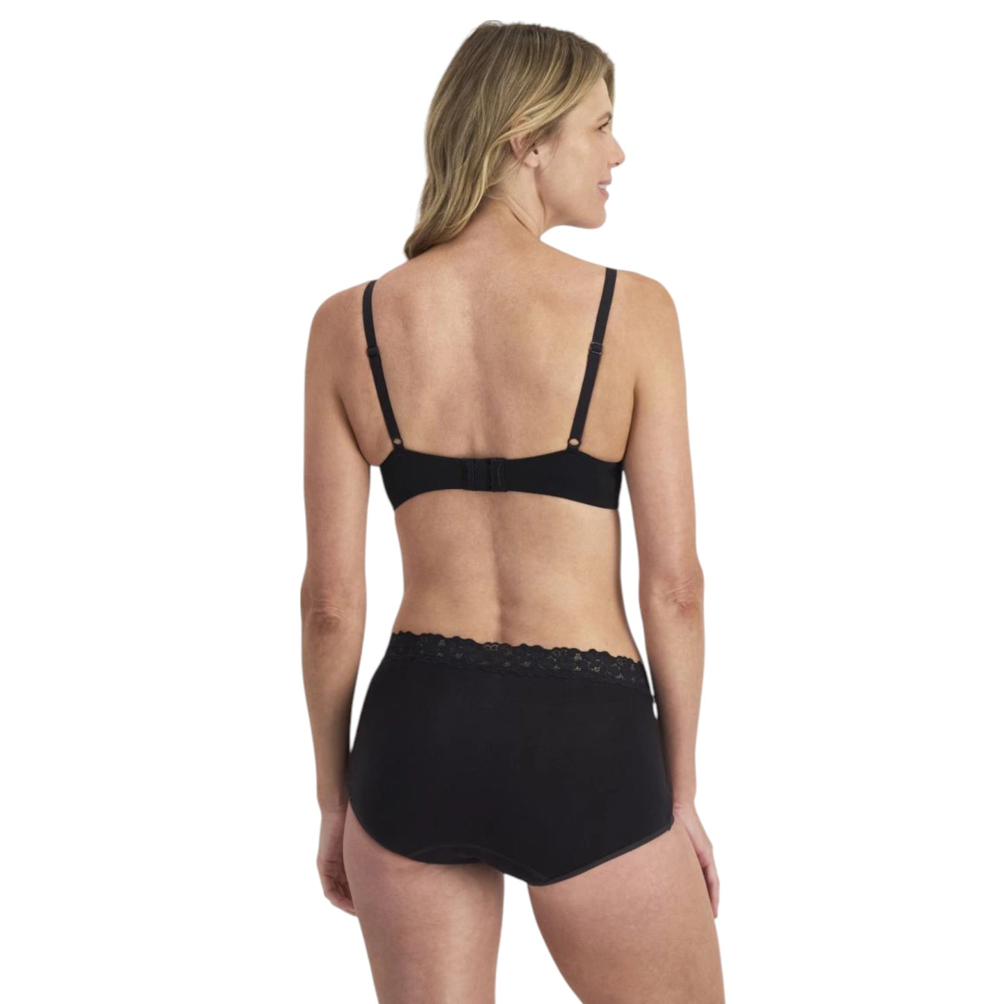 Womens Jockey Parisienne Light Leak-Proof Full Brief Underwear Black