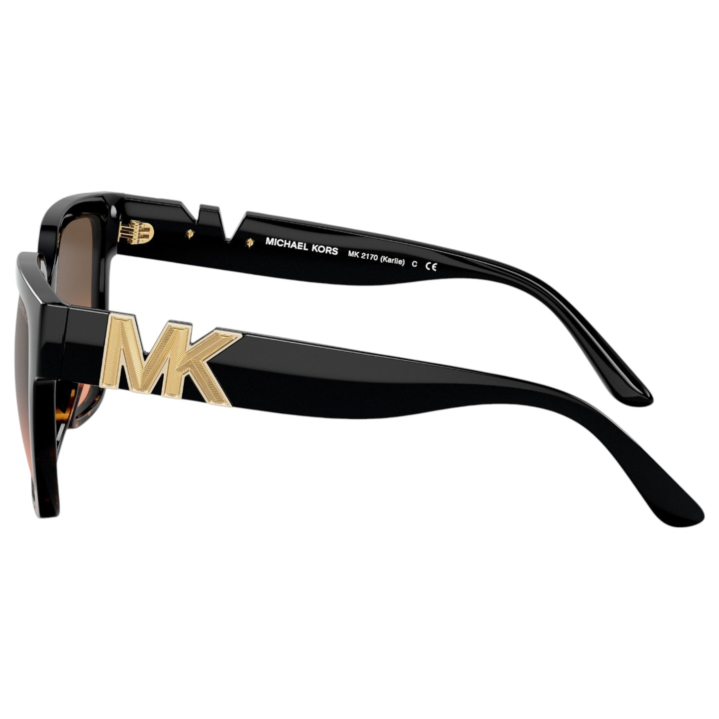 Womens Michael Kors Karlie MK2170U Sunglasses Black/ Dark Tortoise/ Grey Orange Gradient