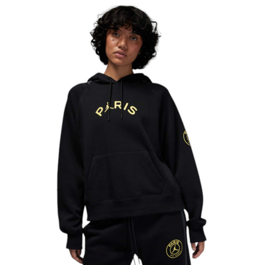 Womens Nike Jordan Paris Saint-Germain Brooklyn Fleece Sportswear Hoodie Black