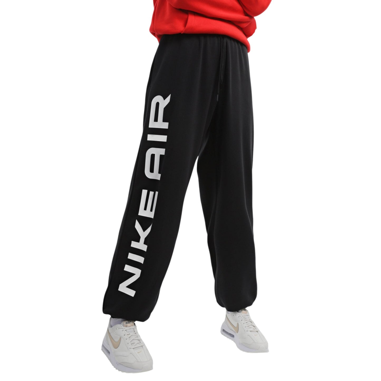 Womens Nike Sportswear Air Fleece Oversized High-Rise Trackies Black