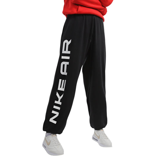 Womens Nike Sportswear Air Fleece Oversized High-Rise Trackies Black