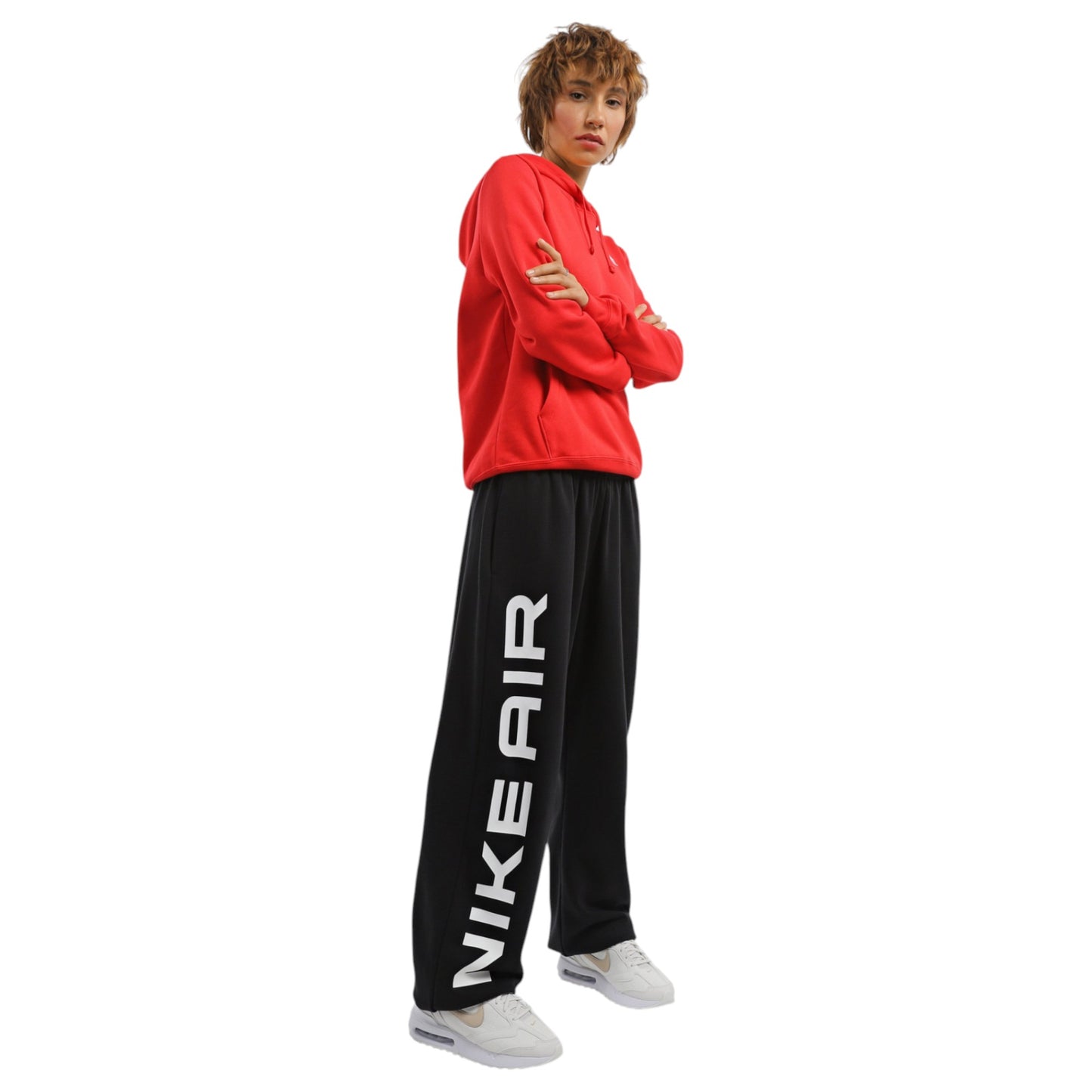 Womens Nike Sportswear Air Fleece Oversized High-Rise Trackies Black