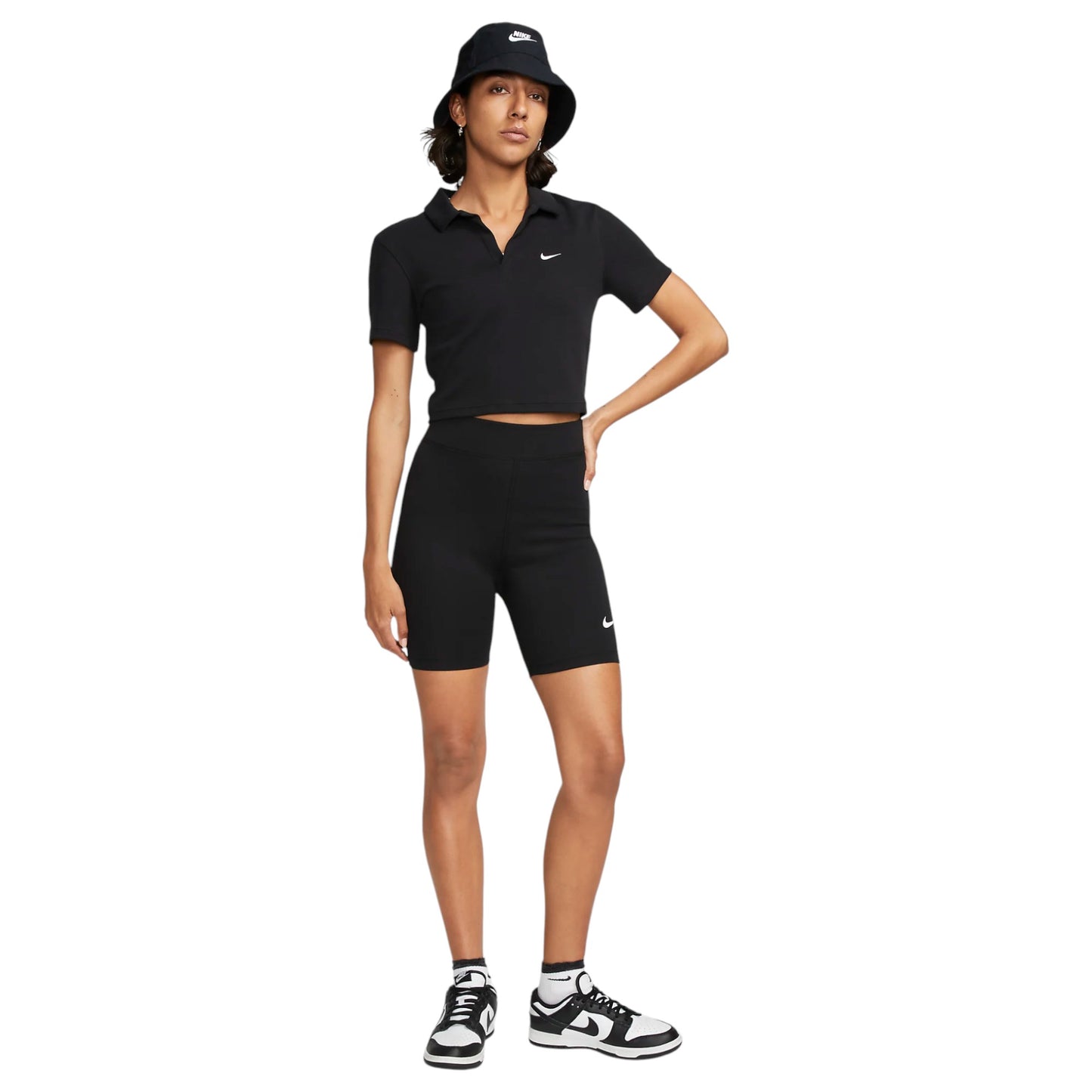 Womens Nike Sportswear Classic High-Waisted Biker Compression Shorts Black