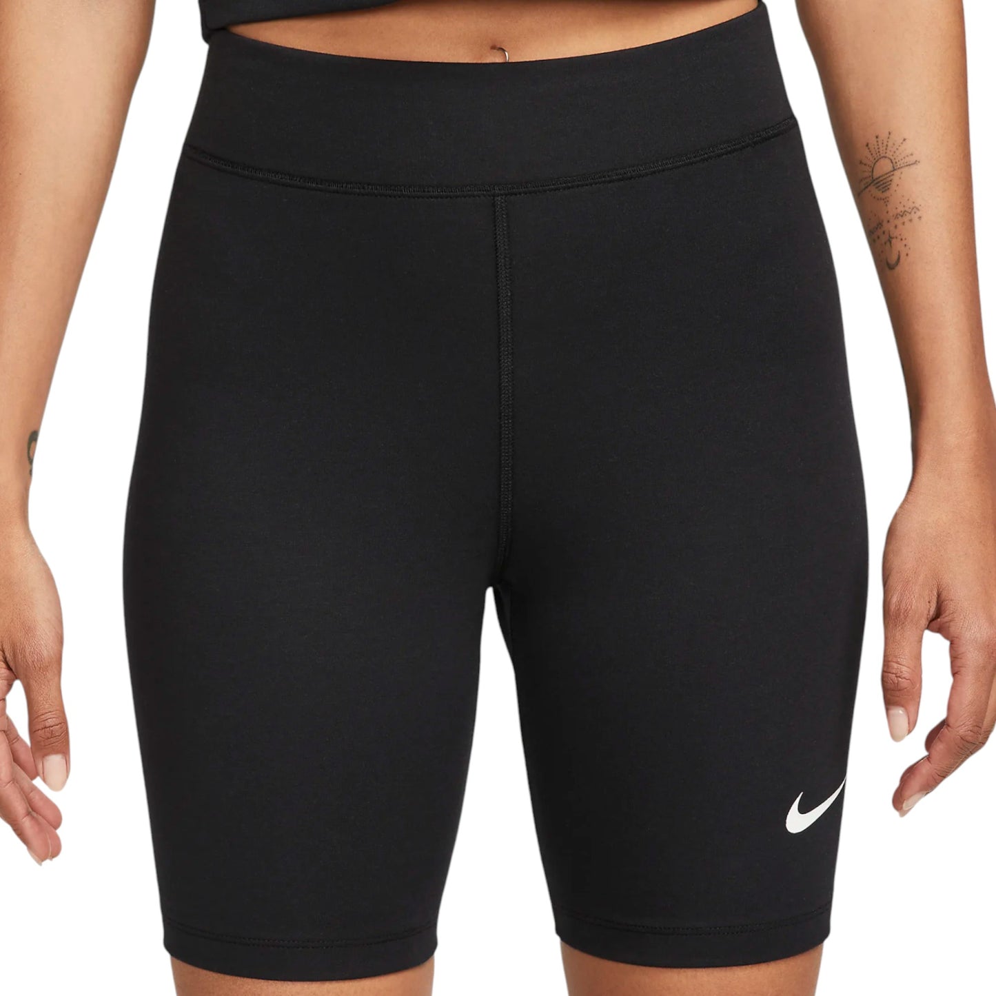 Womens Nike Sportswear Classic High-Waisted Biker Compression Shorts Black