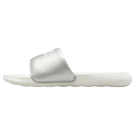 Womens Nike Victori One Slides Silver/White