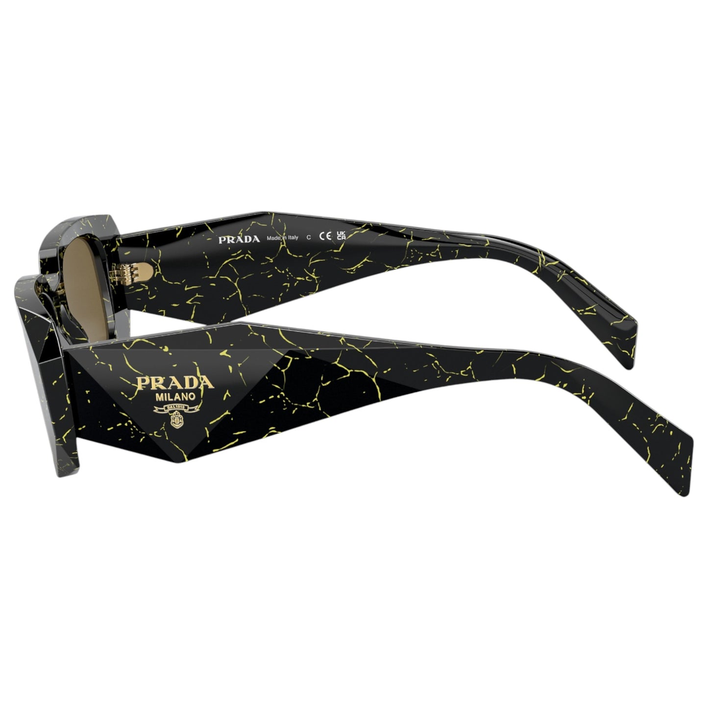 Womens Prada PR17WS Sunglasses Black/Yellow Marble