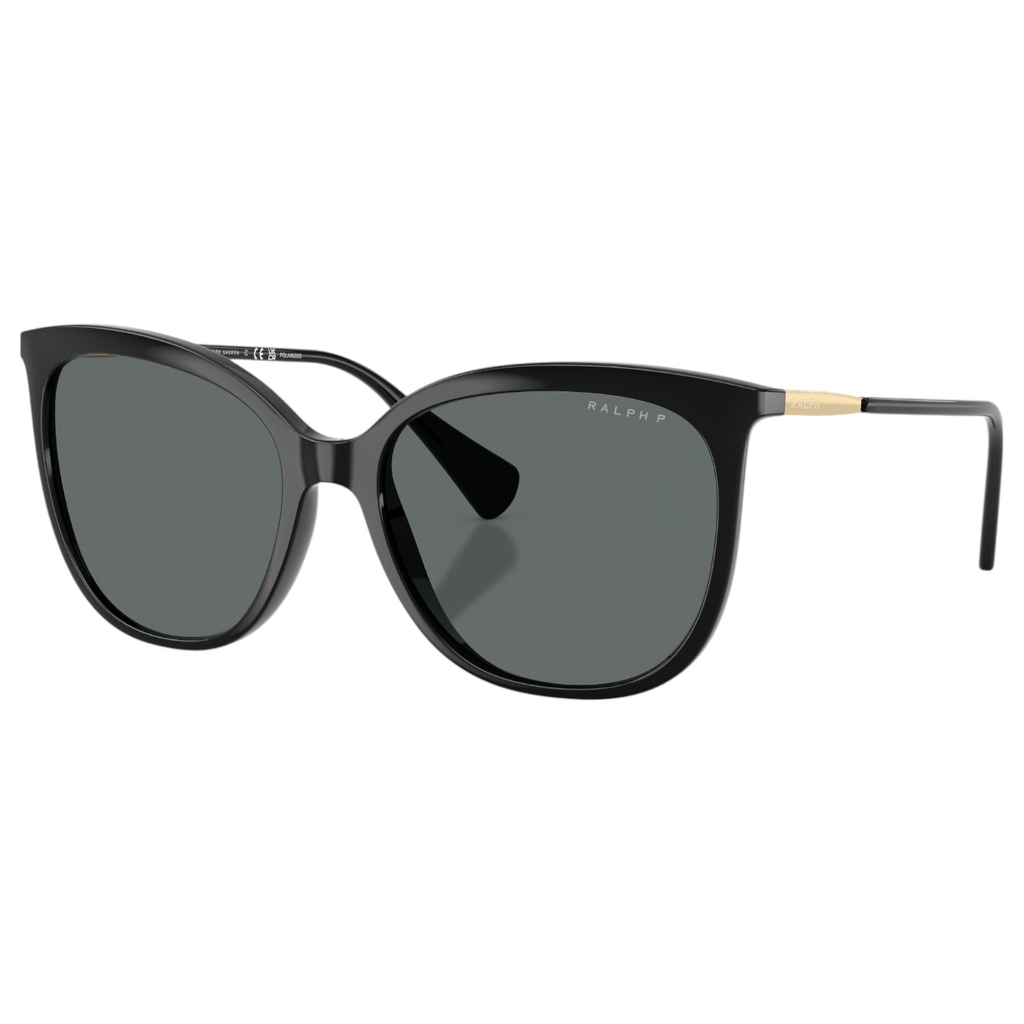 Womens Ralph Lauren RA5248 Sunglasses Shiny Black/ Plar Dark Grey