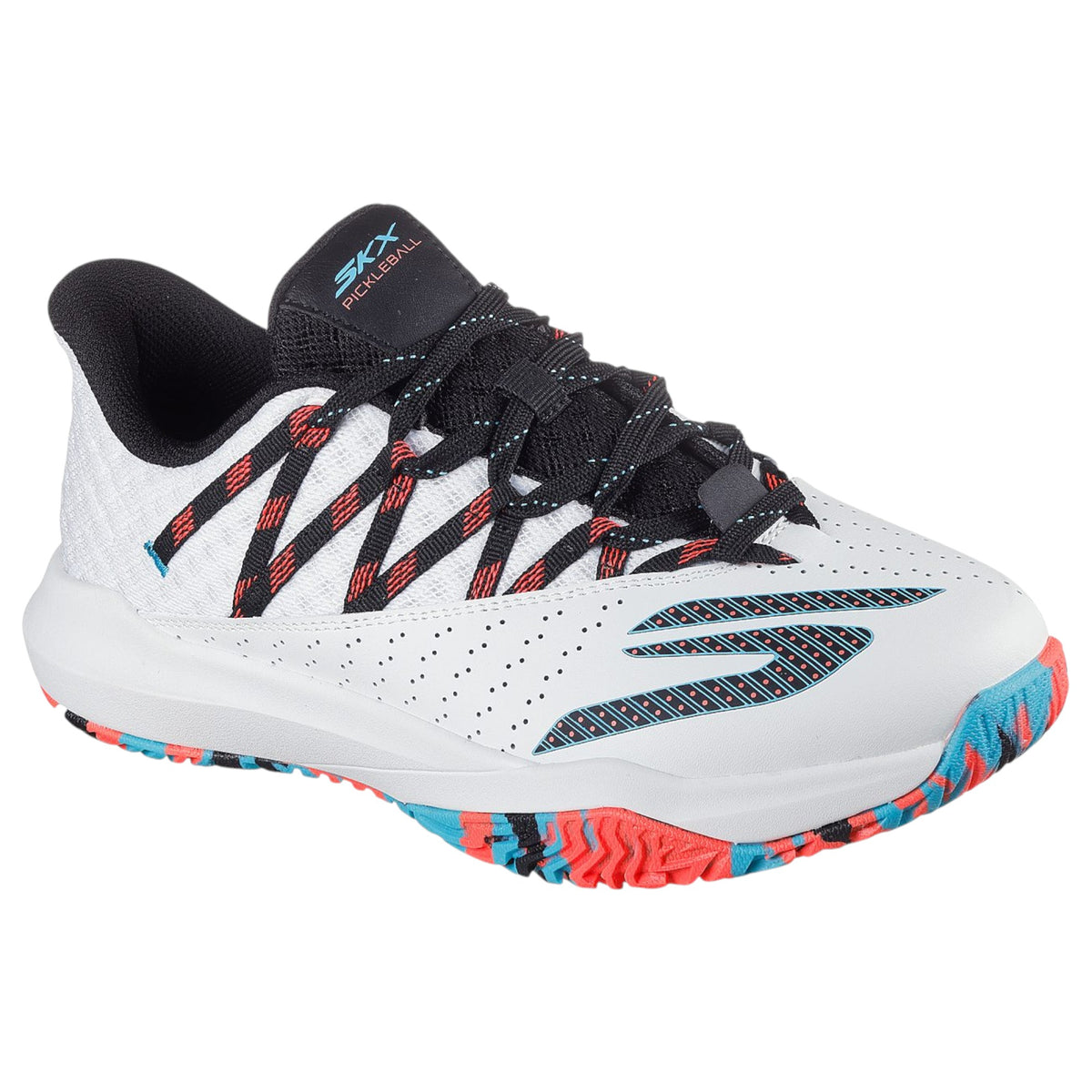 Womens Skechers Viper Court Rally White Multi Athletic Pickleball Shoes