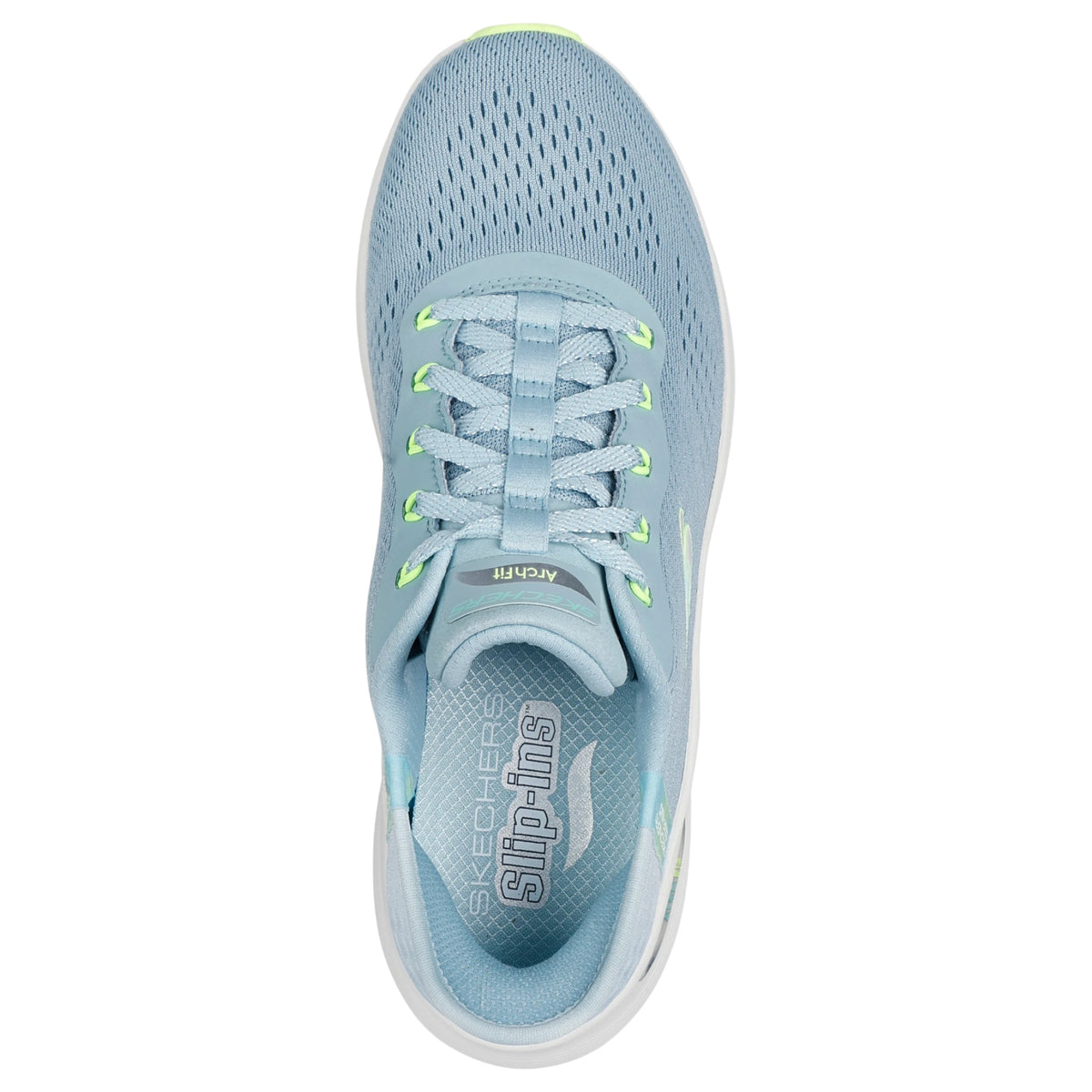 Women Skechers Arch Fit 2.0 - Easy Chic Shoes Blue/Lime