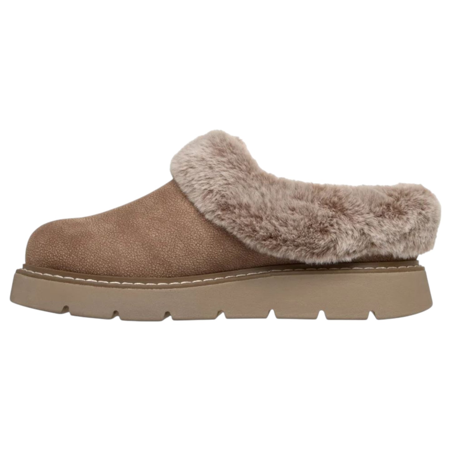 Womens Skechers BOBS Keepsakes Lite - Cozy Blend Slippers Taupe/Silver