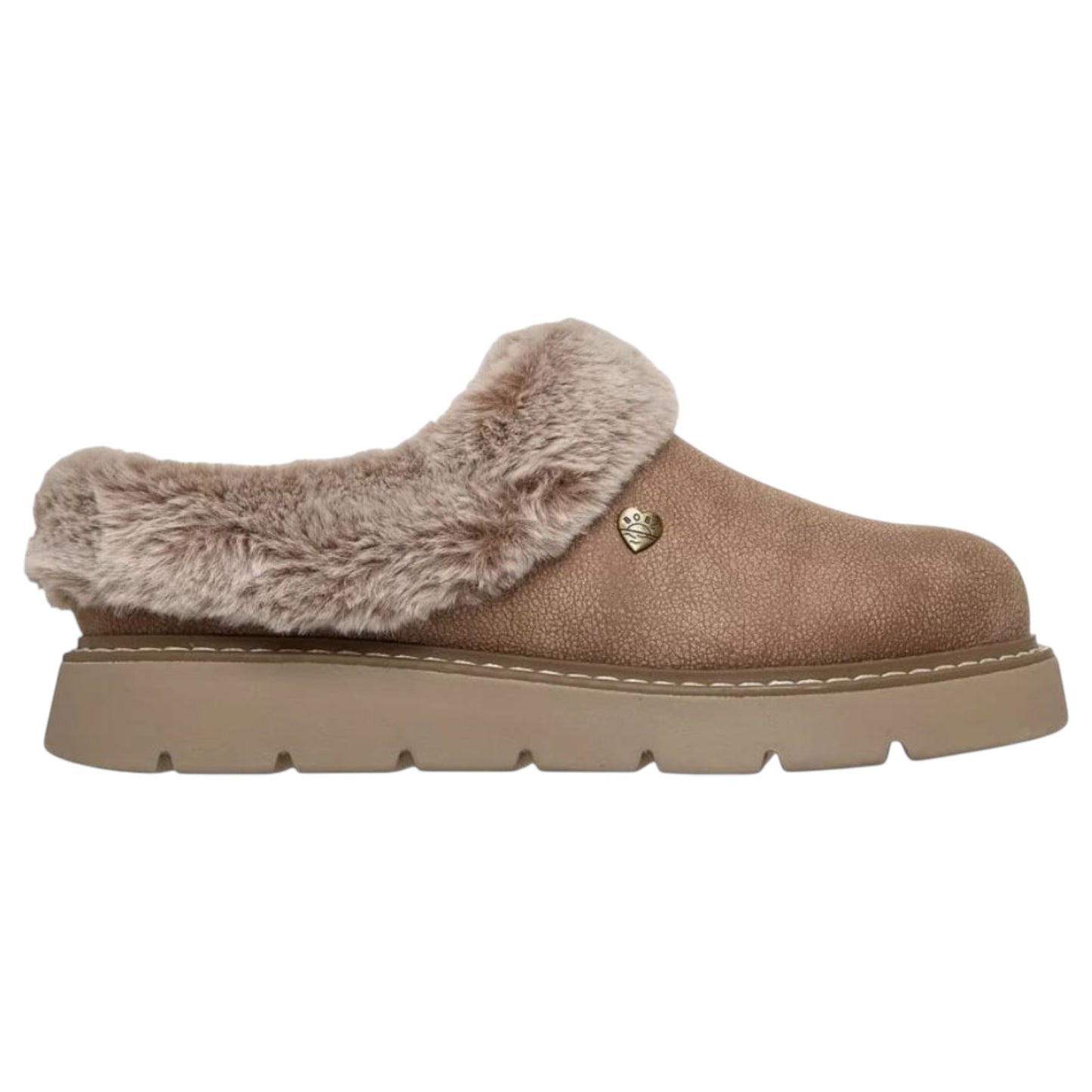 Womens Skechers BOBS Keepsakes Lite - Cozy Blend Slippers Taupe/Silver