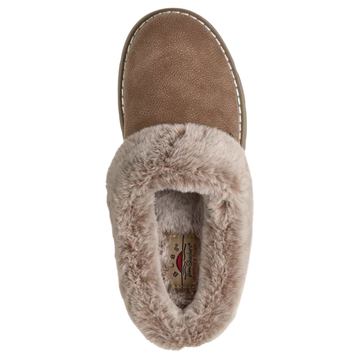 Womens Skechers BOBS Keepsakes Lite - Cozy Blend Slippers Taupe/Silver