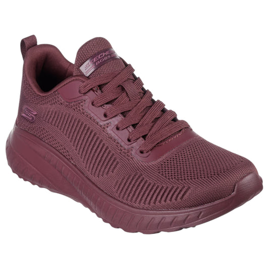 Womens Skechers BOBS Sport Squad Chaos - Face Off Shoes Plum