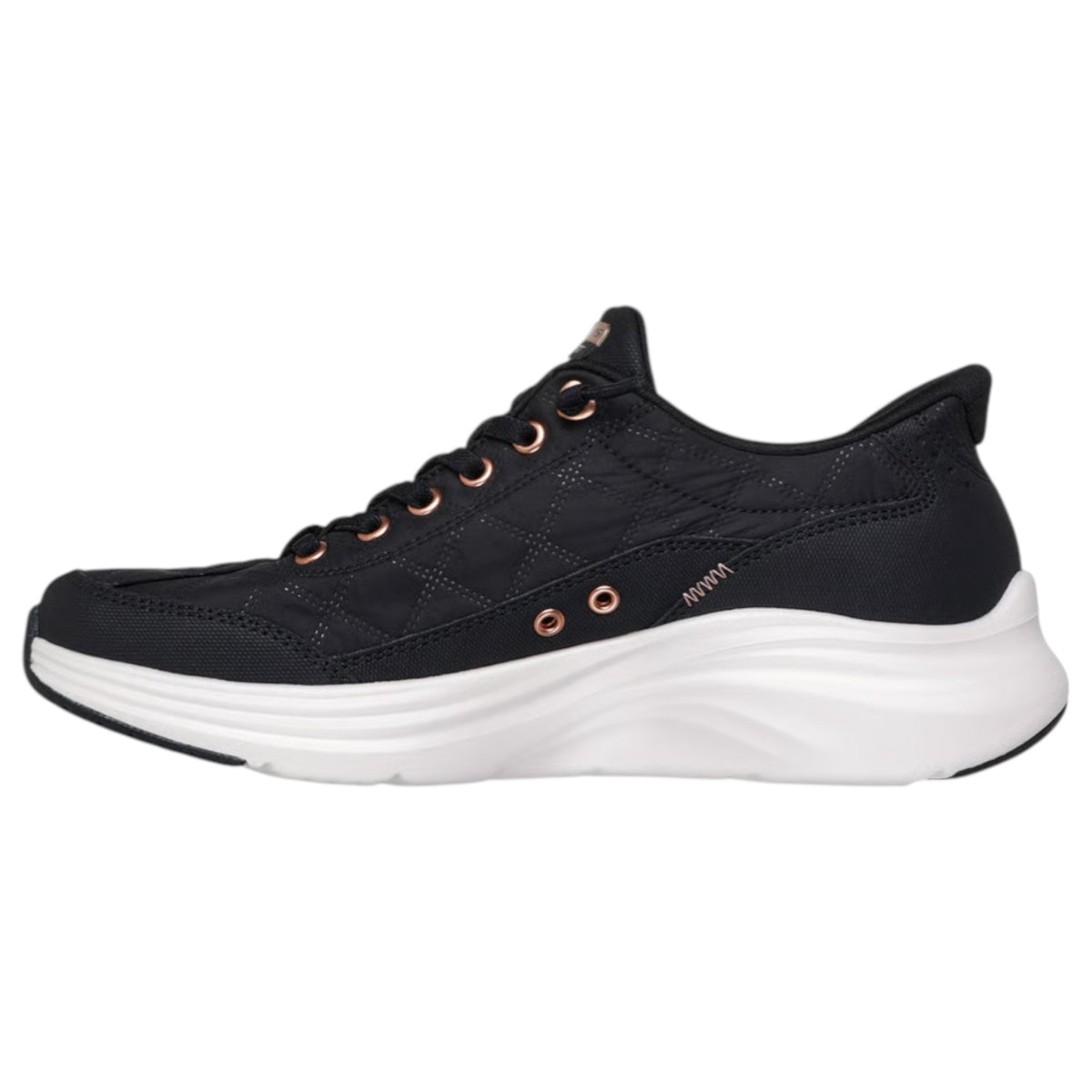 Womens Skechers Contour Foam - Cozy Fit Golden Hour Shoes Black/Rose Gold
