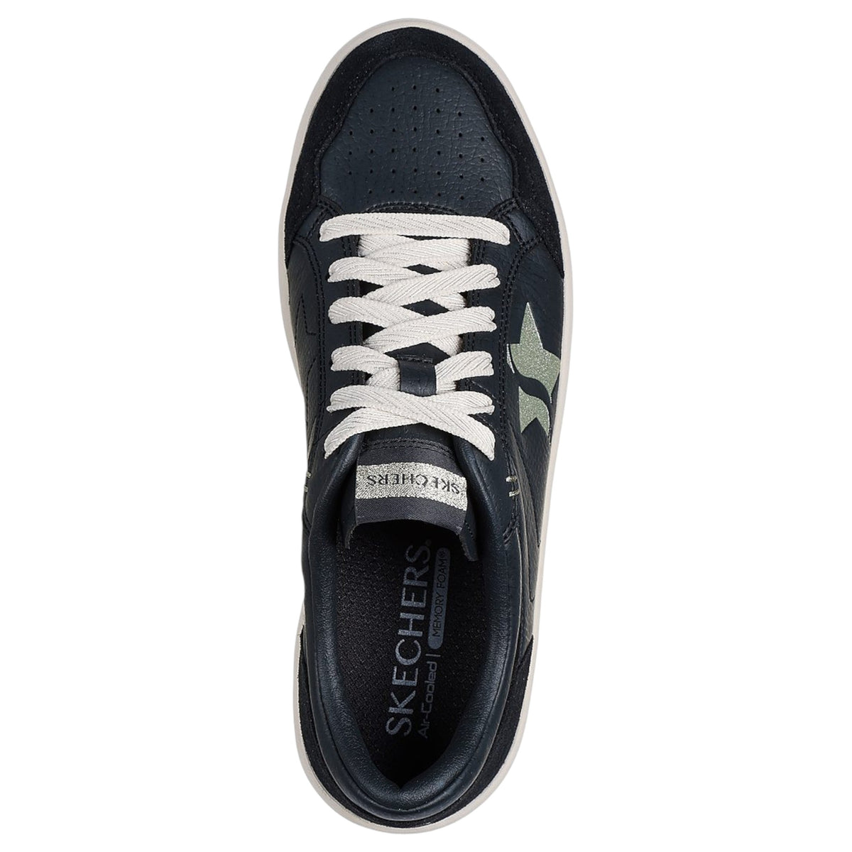 Womens Skechers Court Classics Hiland - Illuminated Neutrals Shoes Black