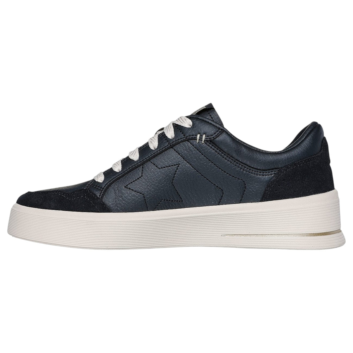 Womens Skechers Court Classics Hiland - Illuminated Neutrals Shoes Black
