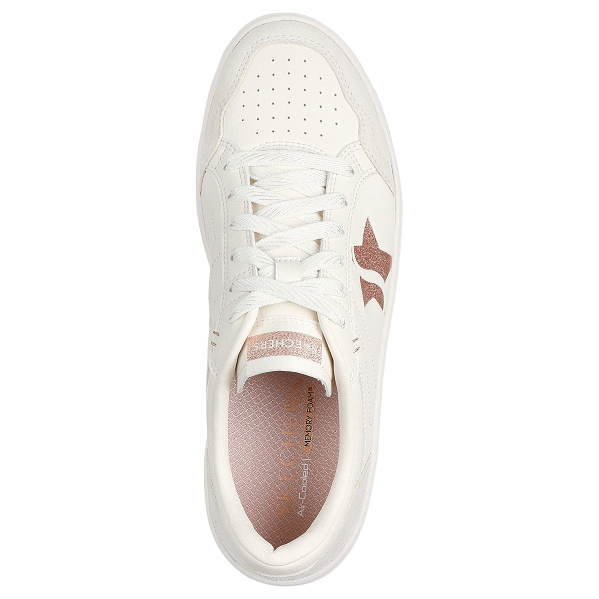 Womens Skechers Court Classics Hiland - Illuminated Neutrals Shoes Off White