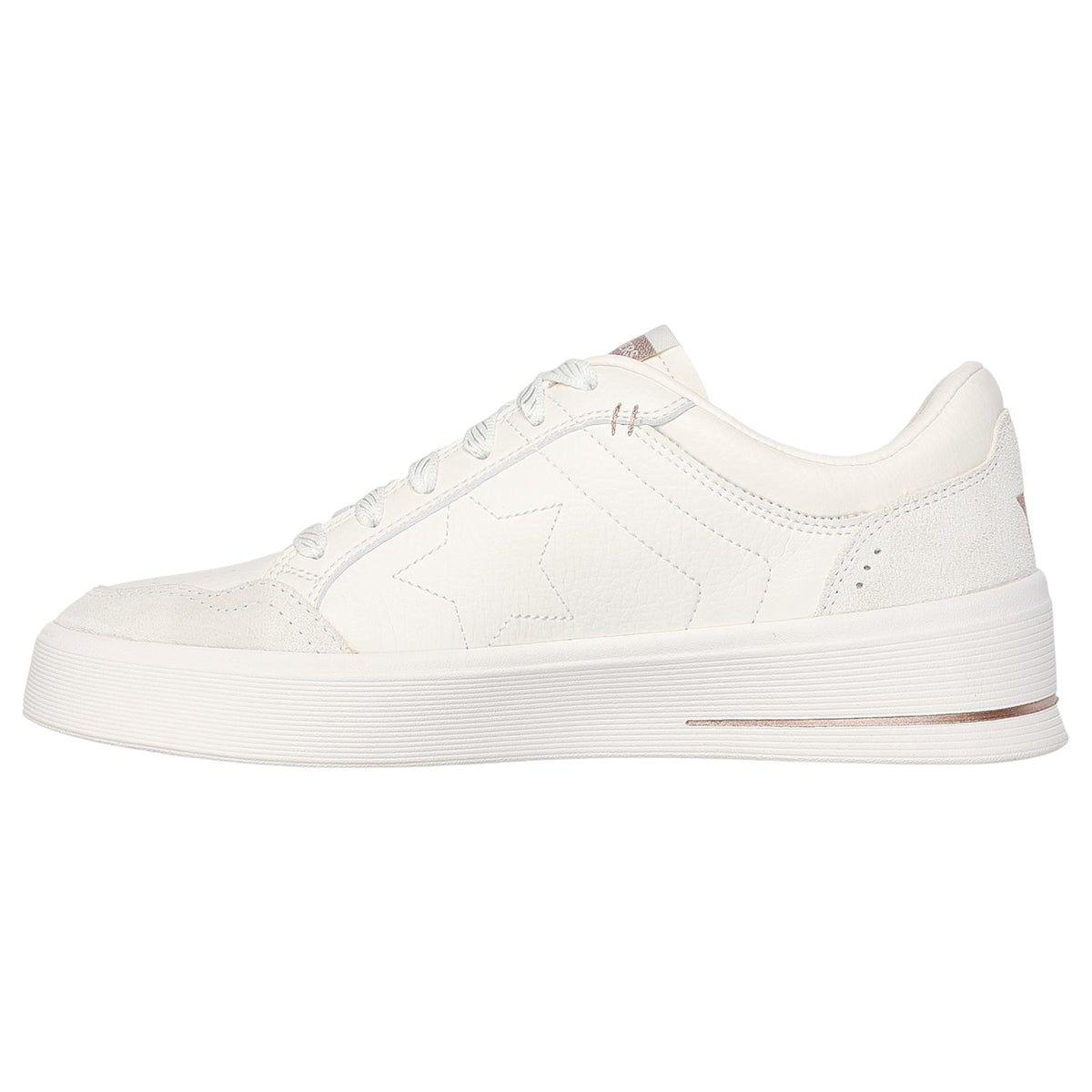 Womens Skechers Court Classics Hiland - Illuminated Neutrals Shoes Off White