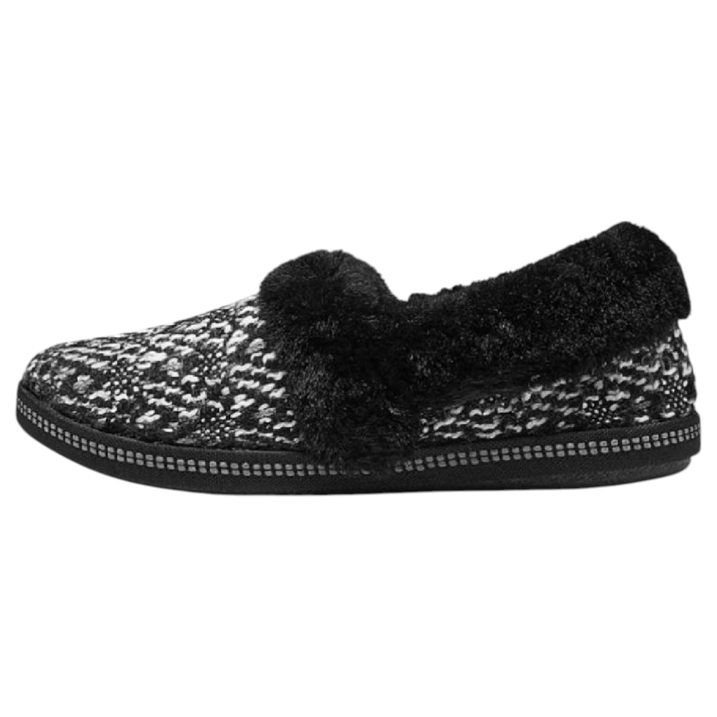 Womens Skechers Cozy Campfire Slippers Black/Silver