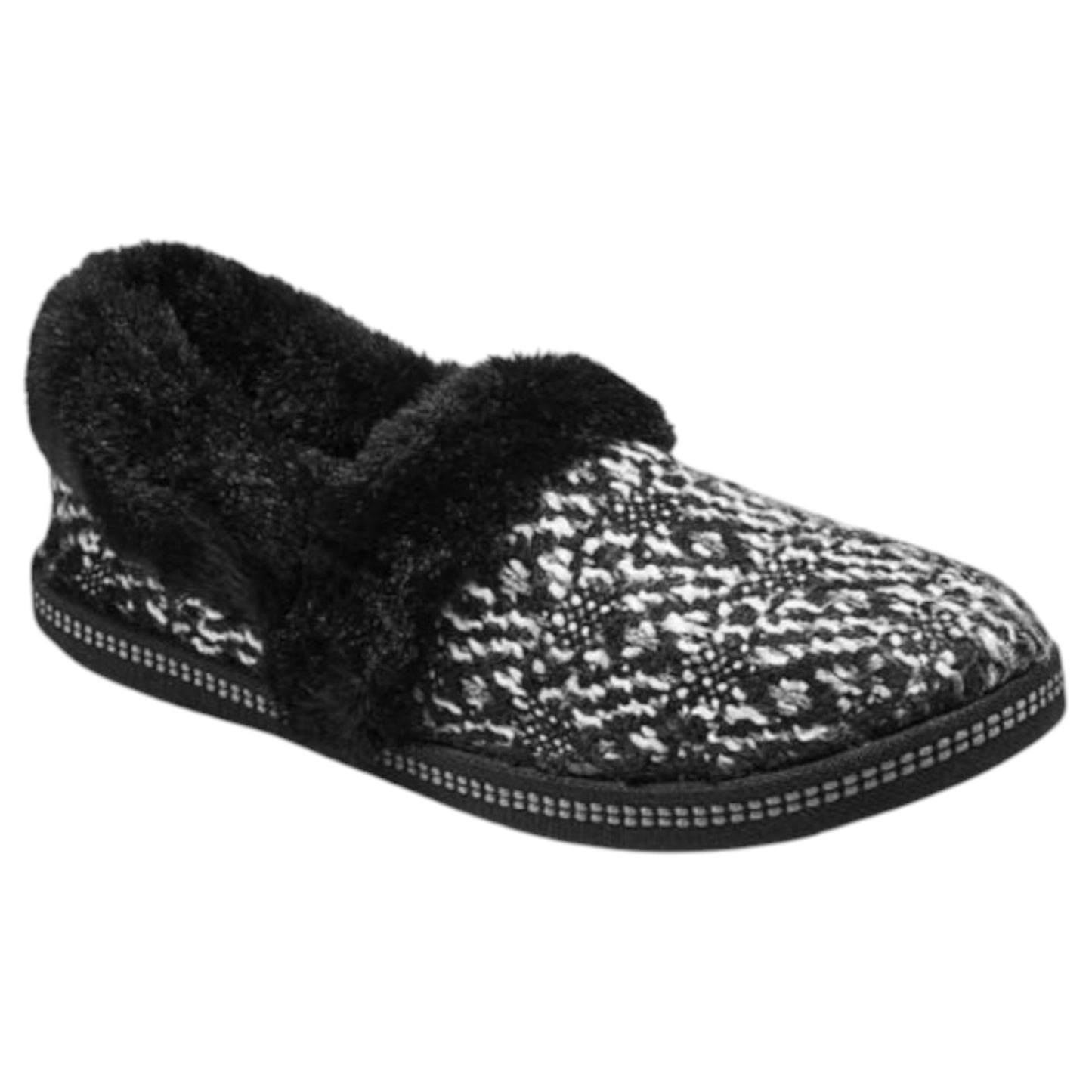 Womens Skechers Cozy Campfire Slippers Black/Silver