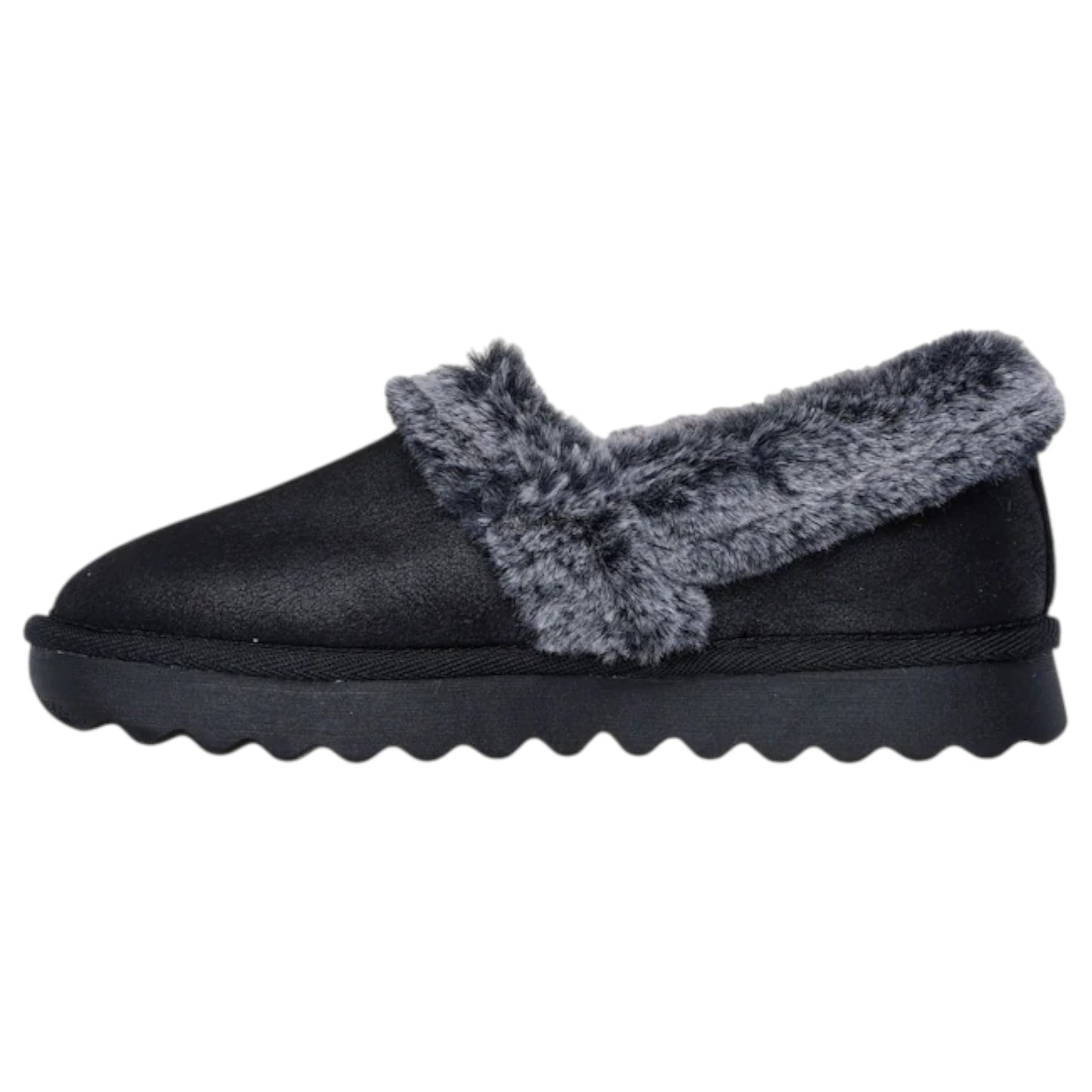 Womens Skechers Cozy Up Slippers Black