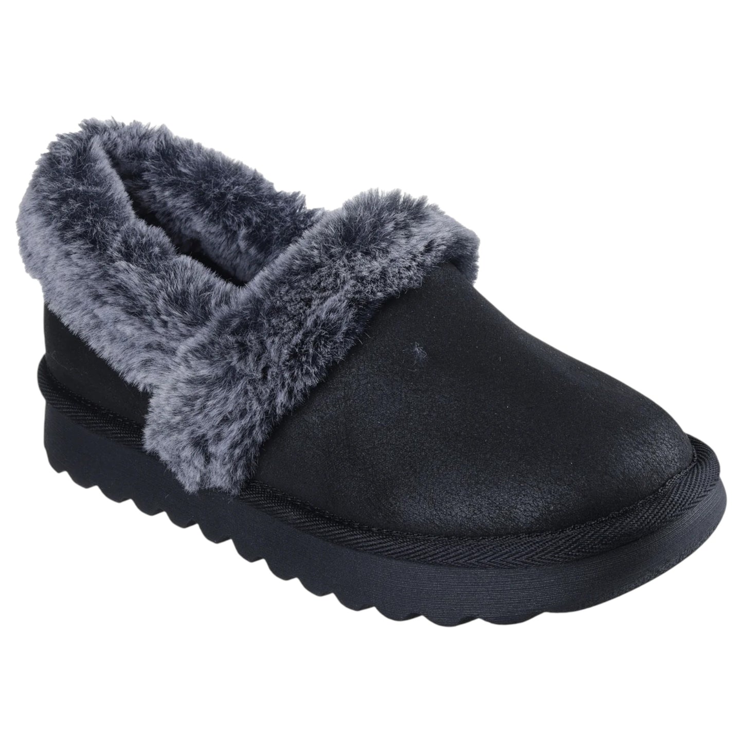 Womens Skechers Cozy Up Slippers Black