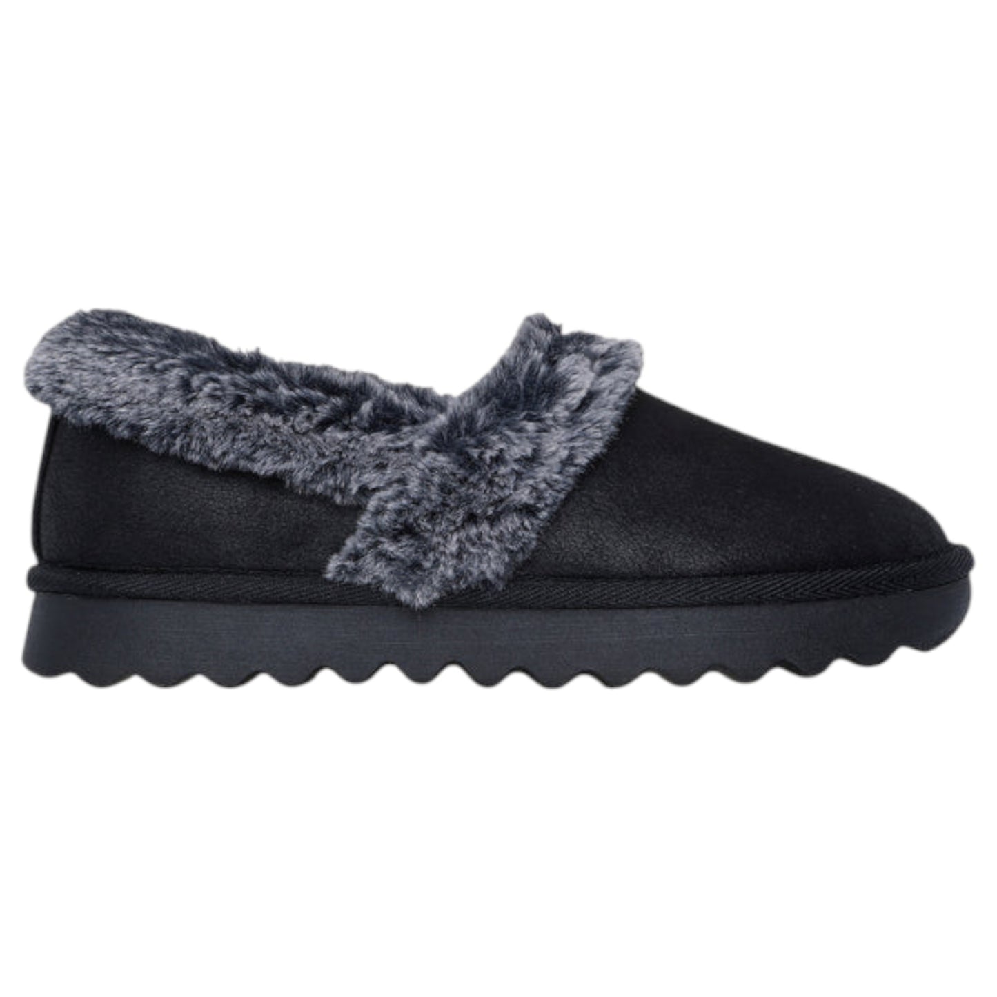 Womens Skechers Cozy Up Slippers Black
