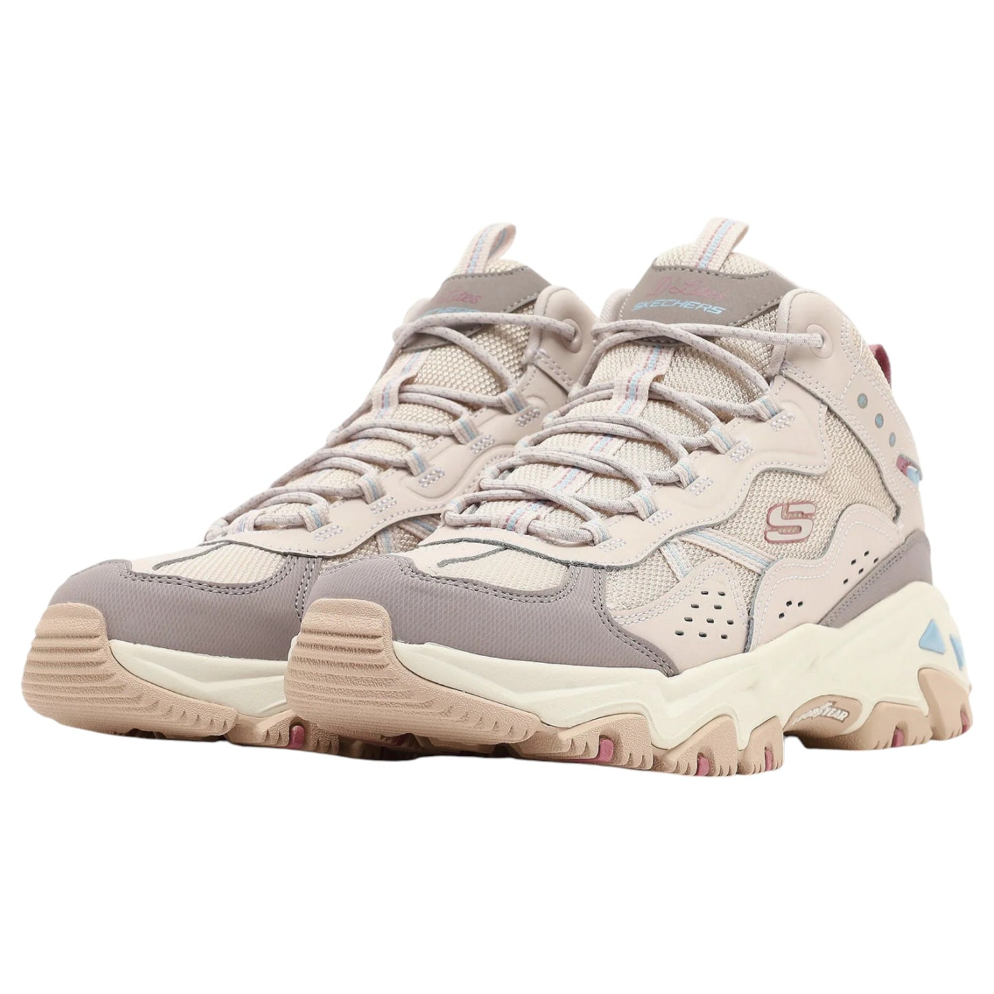 Womens Skechers D'Lites Hiker - Roscran Athletic Shoes Natural/Multi