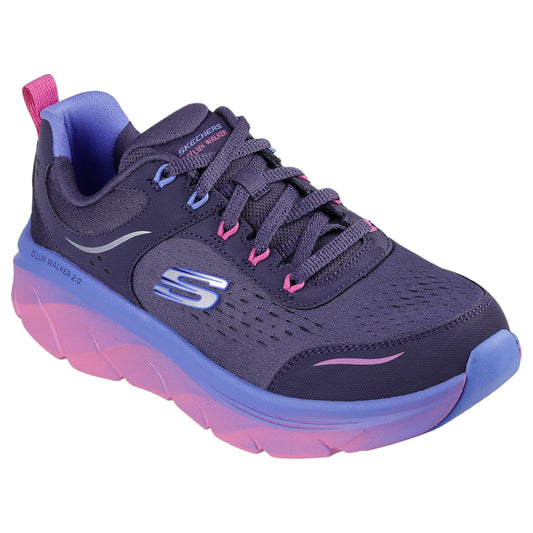 Womens Skechers D'Lux Walker 2.0 Athletic Shoes Purple Multi