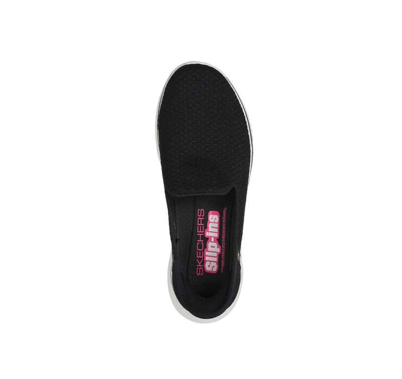 Womens Skechers Go Walk 7 - Daley Black/Hot Pink Walking Shoes
