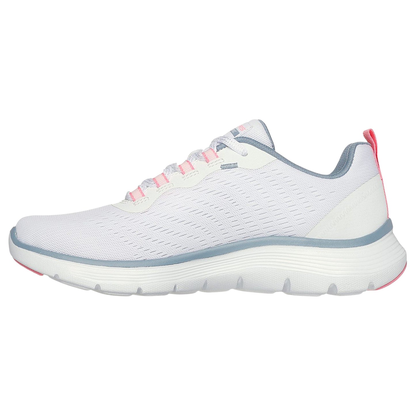 Womens Skechers Flex Appeal 5.0 - New Path Athletic Shoes White/Pink/Blue