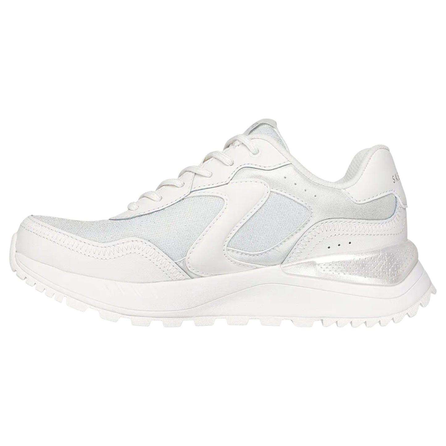 Womens Skechers Fury - Gleam Away Athletic Shoes White/Silver
