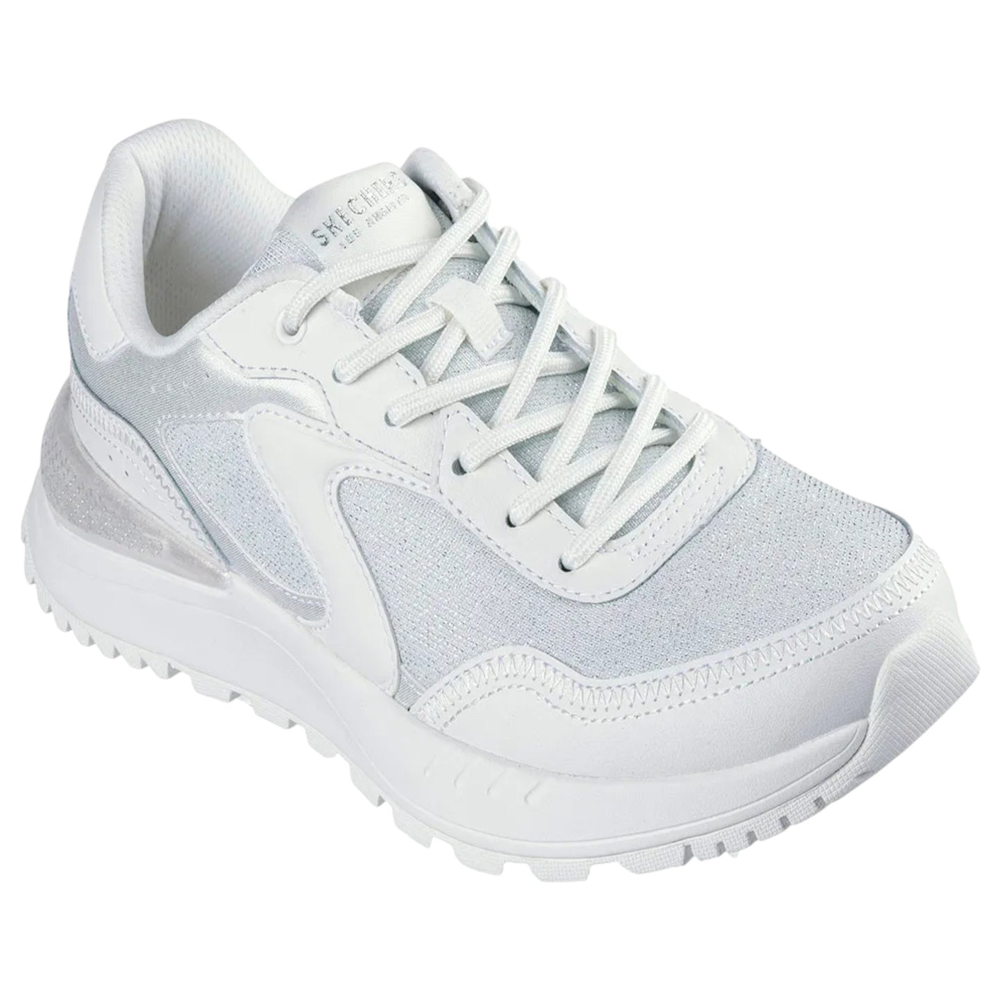 Womens Skechers Fury - Gleam Away Athletic Shoes White/Silver