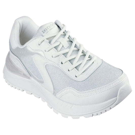 Womens Skechers Fury - Gleam Away Athletic Shoes White/Silver