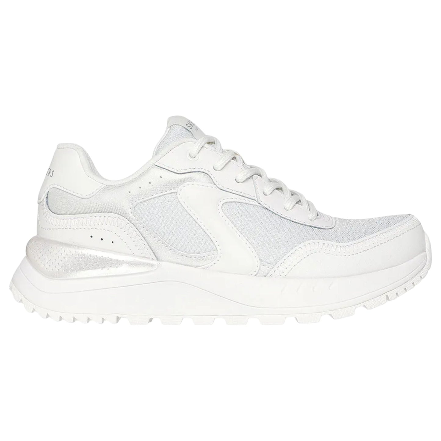 Womens Skechers Fury - Gleam Away Athletic Shoes White/Silver