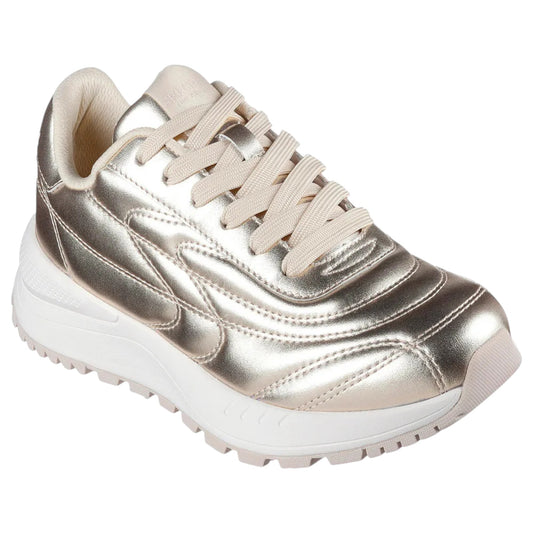 Womens Skechers Fury - Metallic Waves Athletic Shoes Champagne