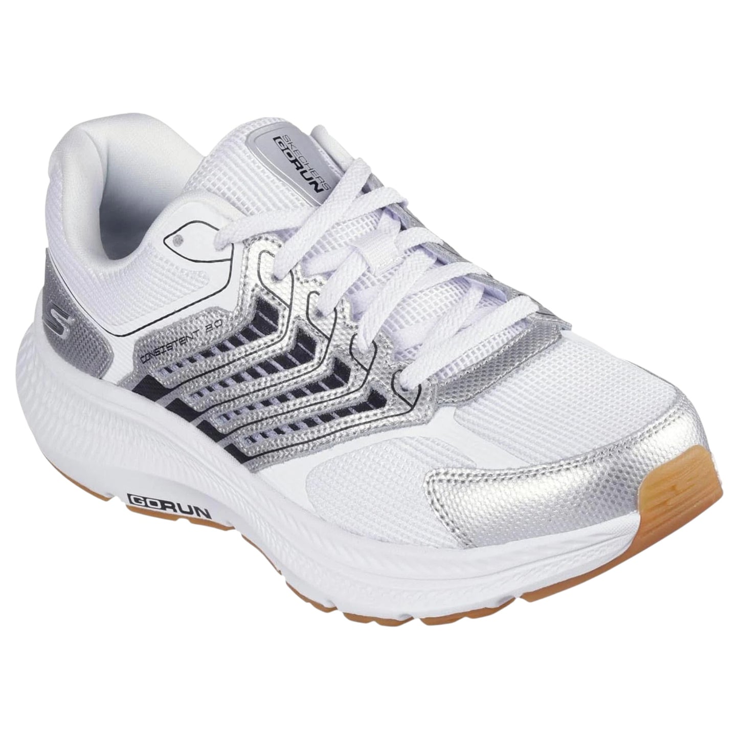 Womens Skechers Go Run Consistent 2.0 - Aragon Athletic Shoes White/Silver