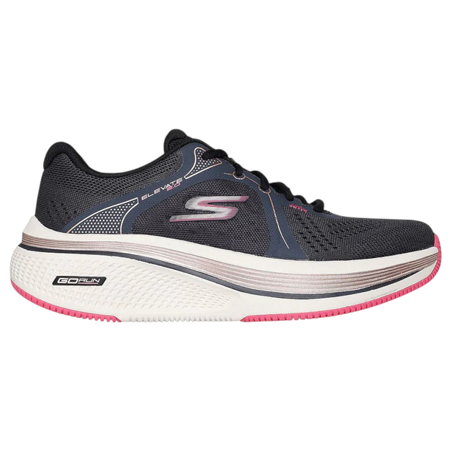 Womens Skechers Go Run Elevate 2.0 - Quartz Athletic Shoes Black/Pink