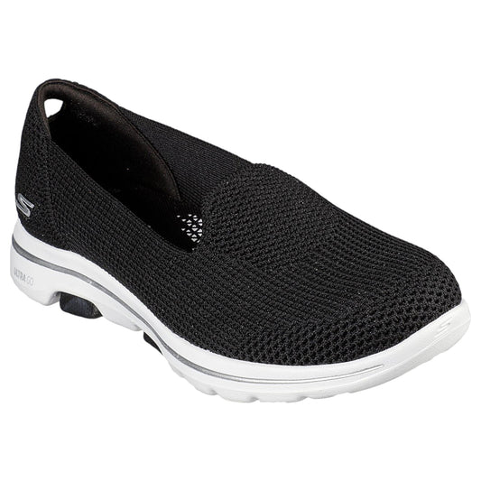 Womens Skechers Go Walk 5 - Blessed Athletic Shoes Black/White
