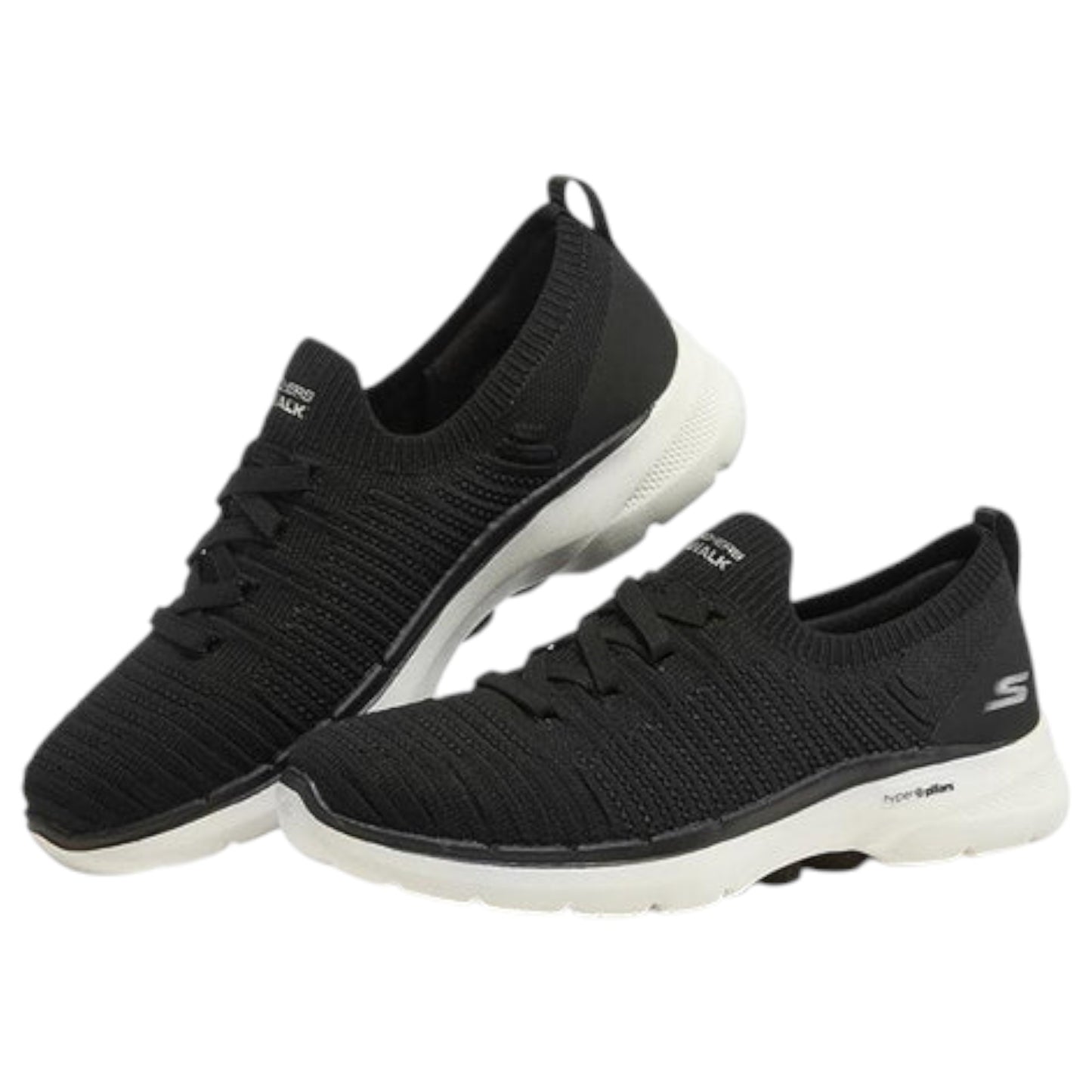 Womens Skechers Go Walk 6 - Fun Waves Shoes Black / White