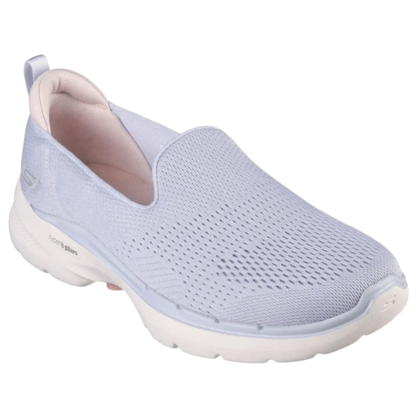 Womens Skechers Go Walk 6 - Ocean Splash Athletic Shoes Taupe/Lavender